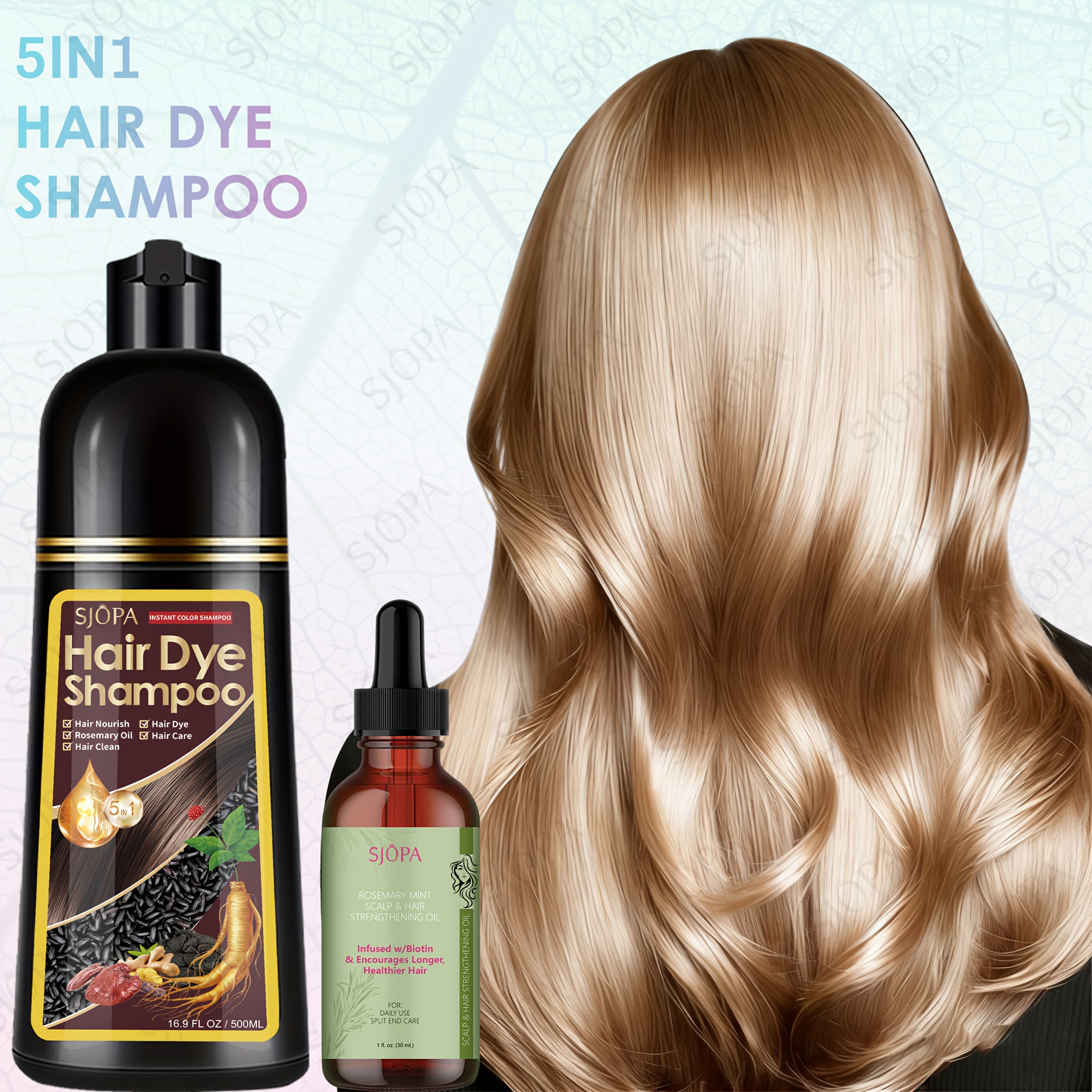 TEMU Sjopa Hair 16.91oz Shampoo, Hibiscus Oil, Skin-friendly, Natural And , Fast Coloring And Nourishing, Durable Hair Color Maintenance, Salon-quality Results At Home
