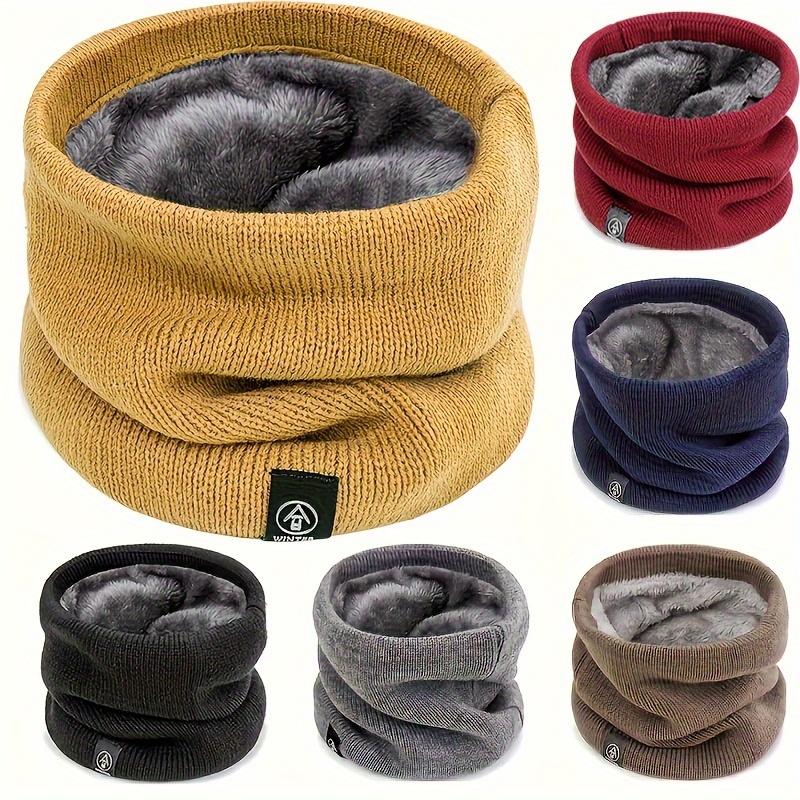 

1pc Warm And Coldproof Autumn And Winter Knitted Plus Velvet Knitted Neck Scarf, Multi-functional Mask Velvet Knitted Neck Scarf, Holiday, Birthday, Christmas And Halloween Gift