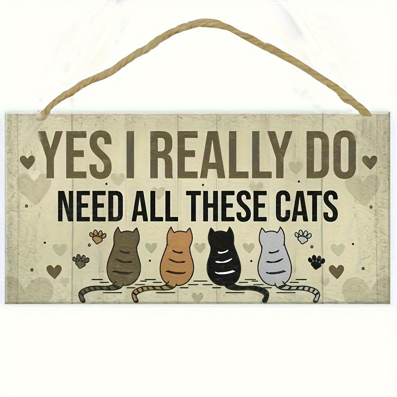 

[customer ] Cat Wooden Sign - Bedroom & Home Decor, No Power Needed, Feather-free