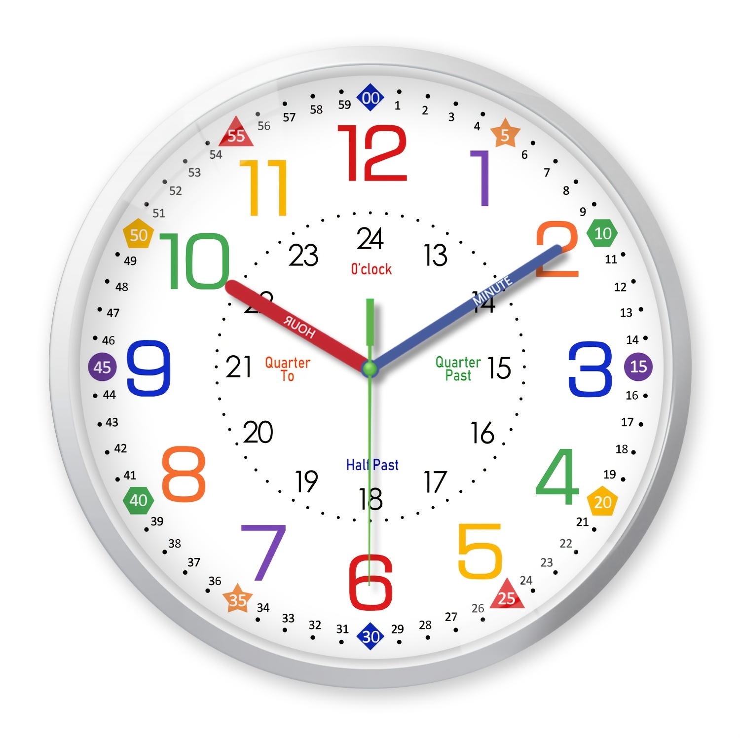 TEMU Horloge Murale Éducative Colorée Constantplanet - Mouvement à Quartz Ultra-Silencieux, Spécialement Conçue Outil de Chronométrage pour Faciliter