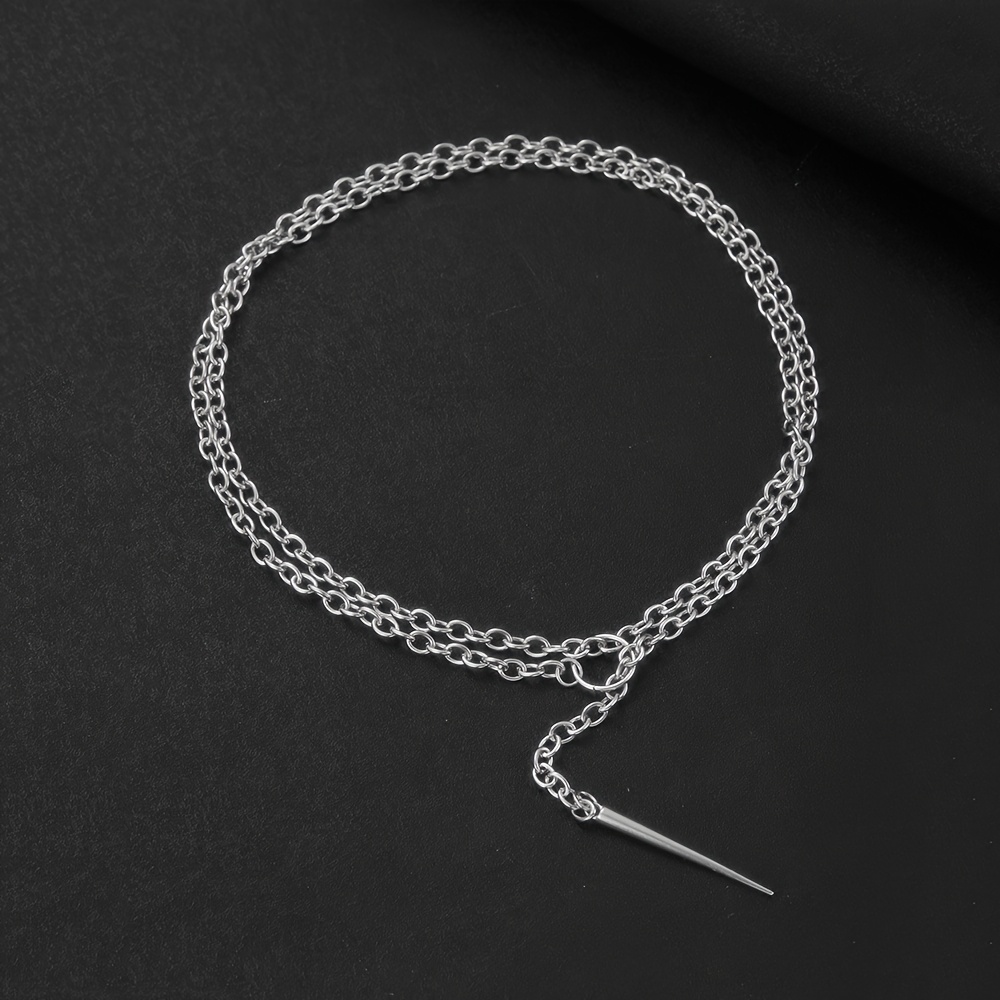 TEMU Collier multifonctionnel avec pendentif clou et anneau en O ouvert de style gothique - L'accessoire parfait pour les vêtements