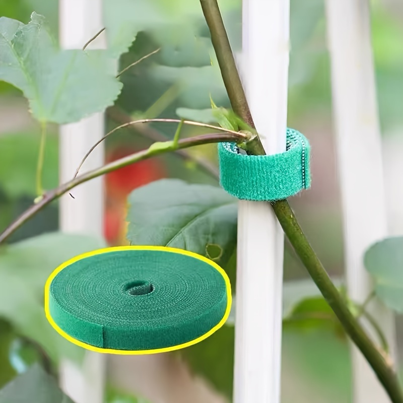 1 Roll 5m/196inch Hook And Loop Garden Plant Ties Tape, Reusable And Adjustable Fastener For Strong Support In Indoor/Outdoor Gardening, Thicker Design For Tomato Vines & Growing Plants, Gardening Gift Idea