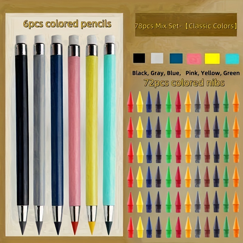 78pcs/set Pencils No Ink Infinity Pencils School Sketch Painting Stationery, Back To School, School Supplies, Kawaii Stationery Halloween Christmas Gift