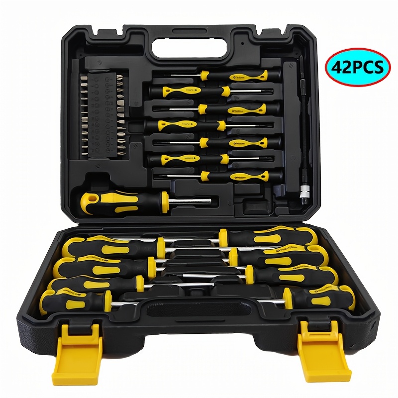 

42pcs Steel Magnetic Screwdriver Set, With Housing, Slotted Hexagonal Drill Bit, Precision Screwdriver Shaft Set, Professional And Maintenance Tool Set