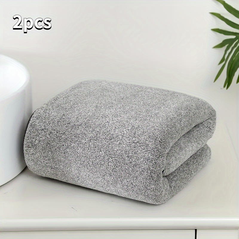2pcs High Absorbency Bath Towel Set, Breathable Microfiber Soft And Comfortable Towels, Multipurpose For Fitness, Bathroom, Shower, Sports, And Yoga
