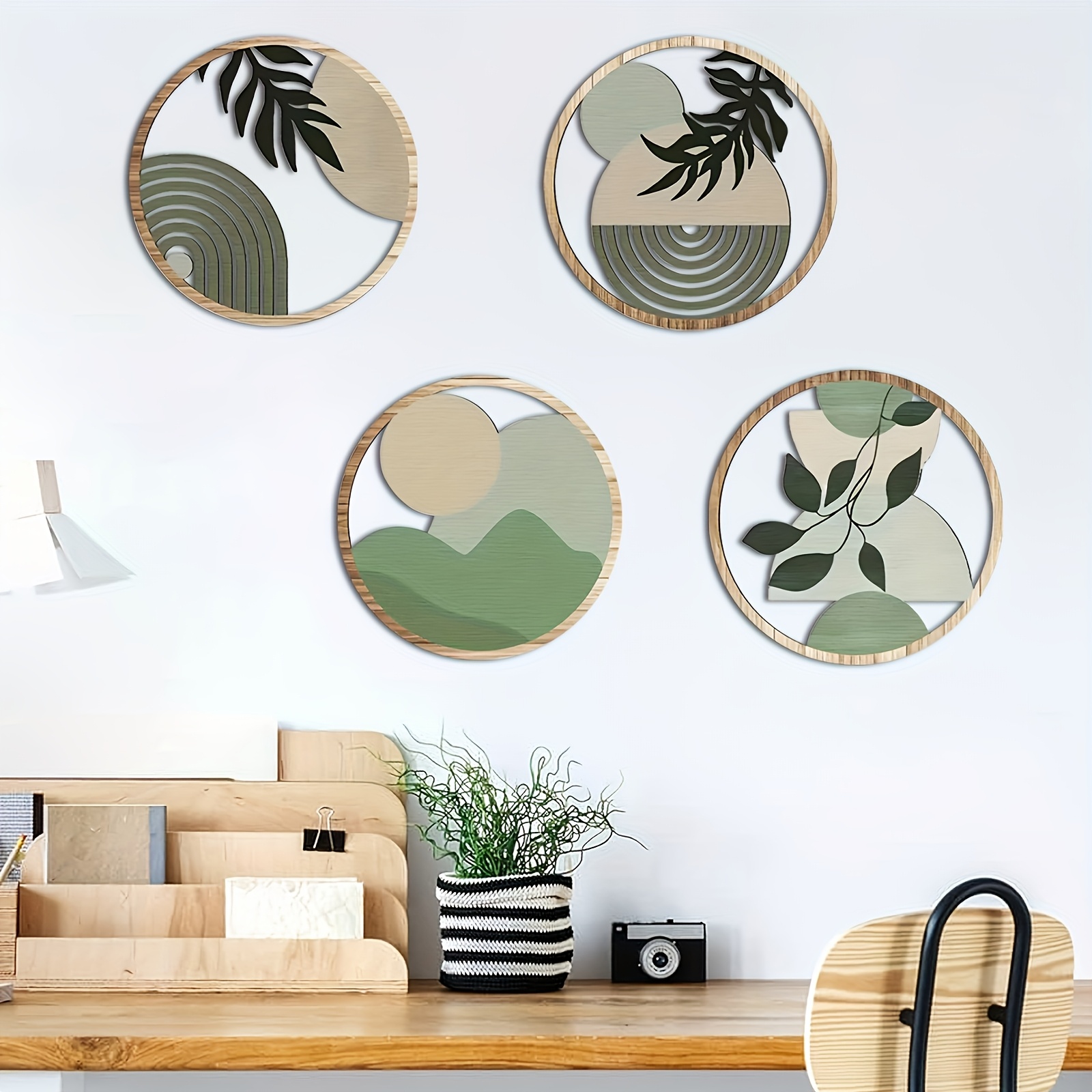 TEMU 4pcs Hollow Peasant Wall Art Ornaments, Bohemian Sculptures, For Living Rooms, Bedrooms, Courtyards, Housewarming Gifts, Christmas Gifts And New Year Gifts