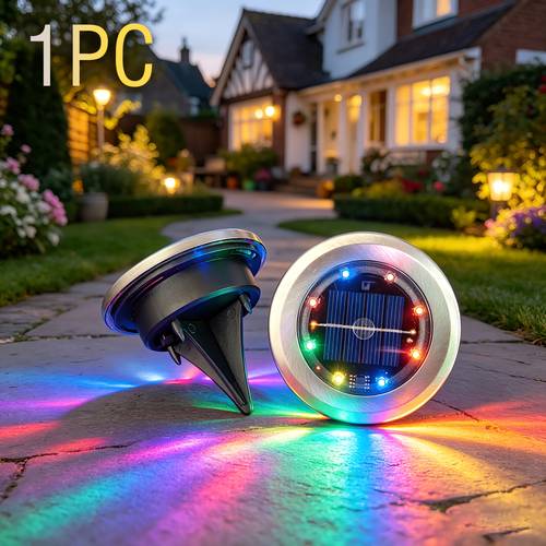1pc led solar ground light landscape light ip44 photocell buried lamp auto on off wire free install 8 10h lighting for garden yard lawn walkway driveway patio fence festival decor