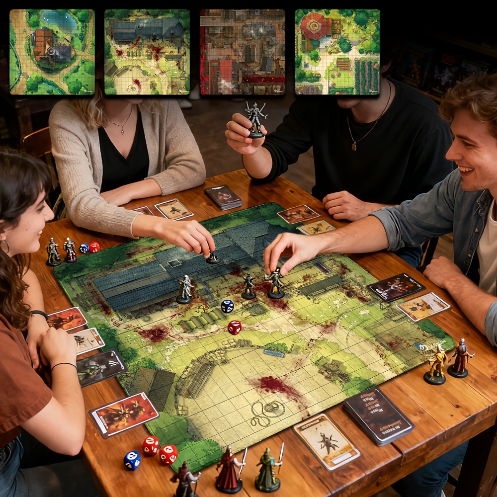 DND Village Terrain Mat, Printed Rubber Battle Mat