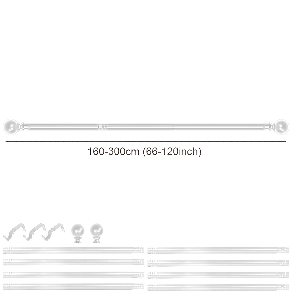 TEMU 1pc Heavy-duty Retractable Shower Curtain Bar, Retractable Shower Curtain Bar, Stainless Steel Shower Curtain Bar, Tension Bar, Adjustable