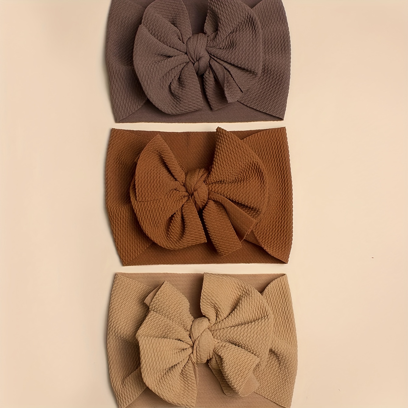 3pcs Baby Diagonal Bubble Bow Headband Suitable For Daily Use