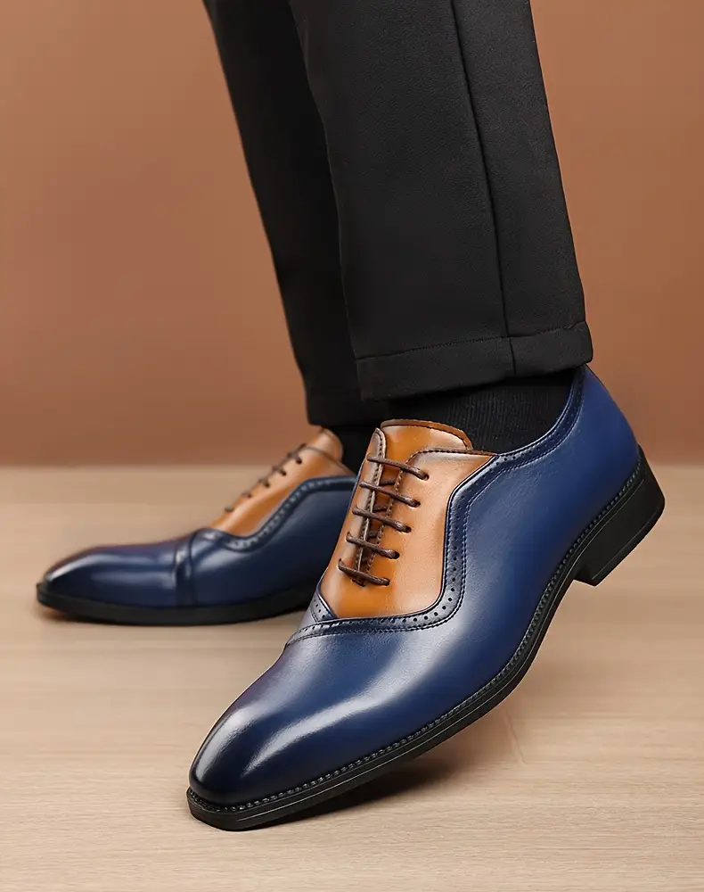 mens business formal lace up blue stylish new casual shoes comfortable durable and slip resistant rubber sole 68625 Product details 10