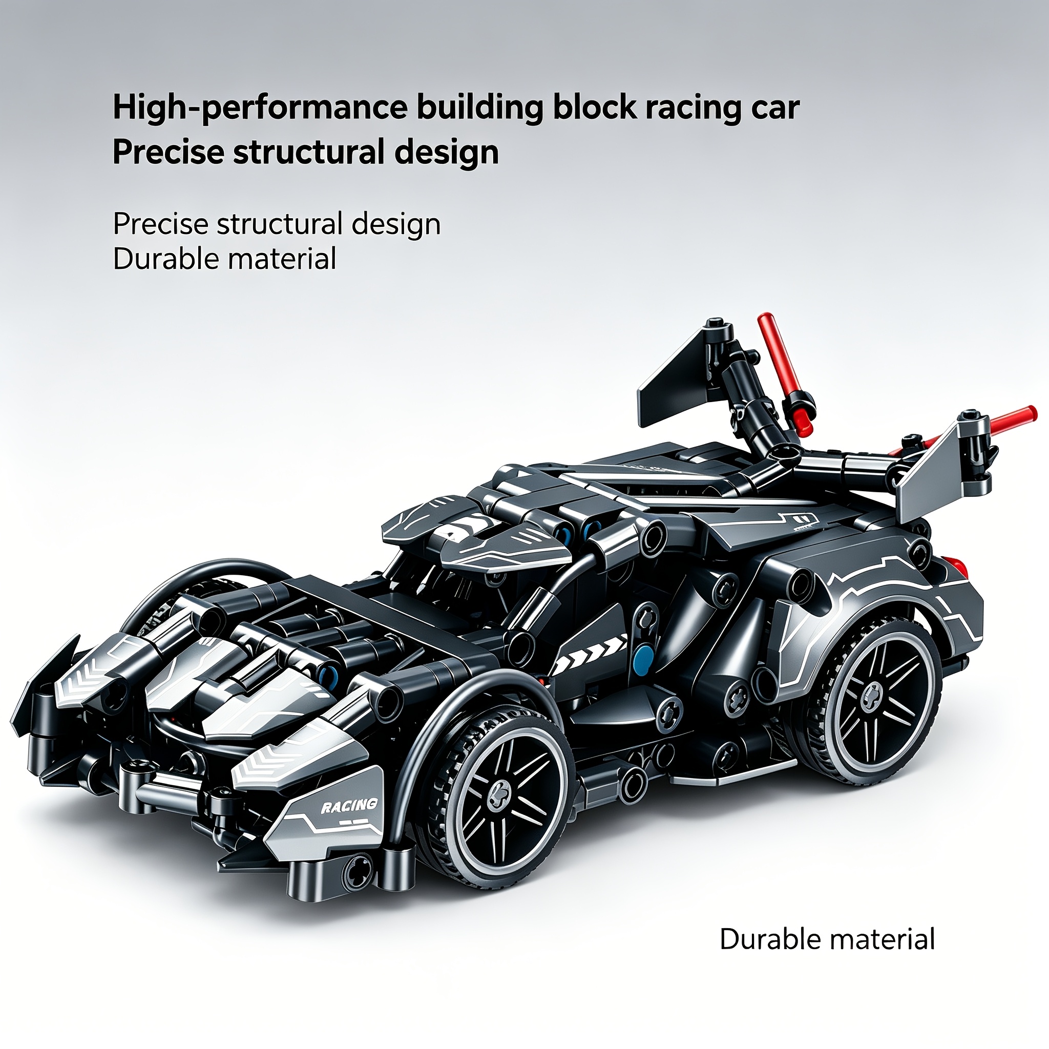 Black V12 Sports Car Building Blocks, Limited Edition