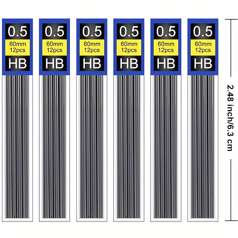 0.5 0.7mm Pencil Lead, 12pcs/72pcs/144pcs/288pcs Automatic Pencil Refill Hb, Anti-break Automatic Pencil Refill, 1 Small Box Of 12pcs