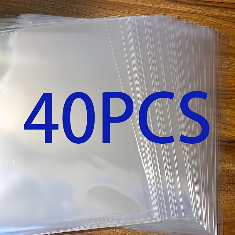 TEMU Lot de 40 pochettes de pour disques vinyles 12 pouces - Sacs de rangement en PVC transparent - complète pour LP, boîtes et coffrets, matériau en