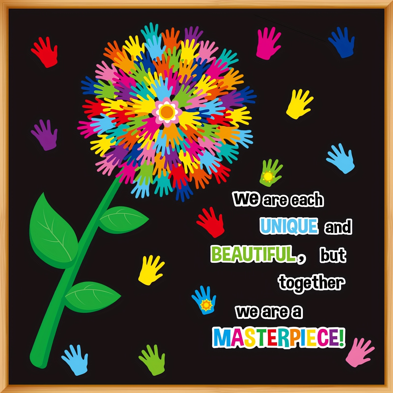 

Classroom Ready, Tree Classroom Bulletin Board - Inspirational " Unique And Beautiful, But " Message - Modern Rectangular Paper Wall Decor For School, Classroom Decor