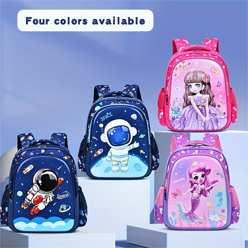

Cartoon Elementary School Student Backpack, Boy Astronaut Children's Backpack, Beautiful Girl Mermaid Princess Light And Large Capacity Backpack