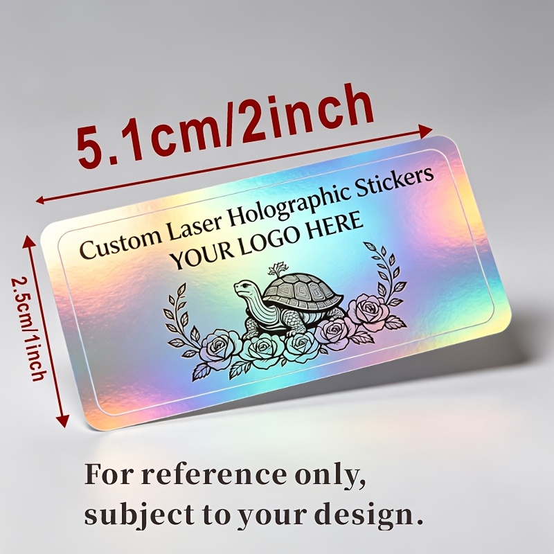 TEMU 20/200/1000pcs Custom Rounded Rectangular Holographic Stickers. , And Scratch-resistant. Bottles, Perfume, Labels, Parties, Packaging, Sealing