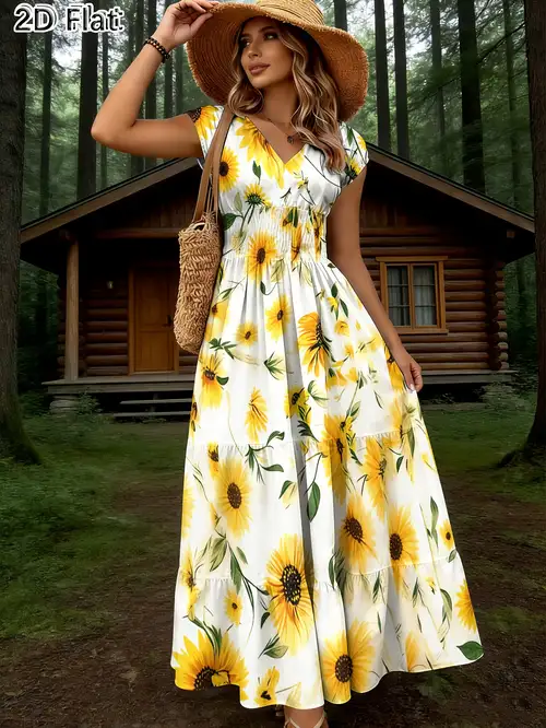 sunflower dress sold on Temu United States sunflower dress sold on Temu United States