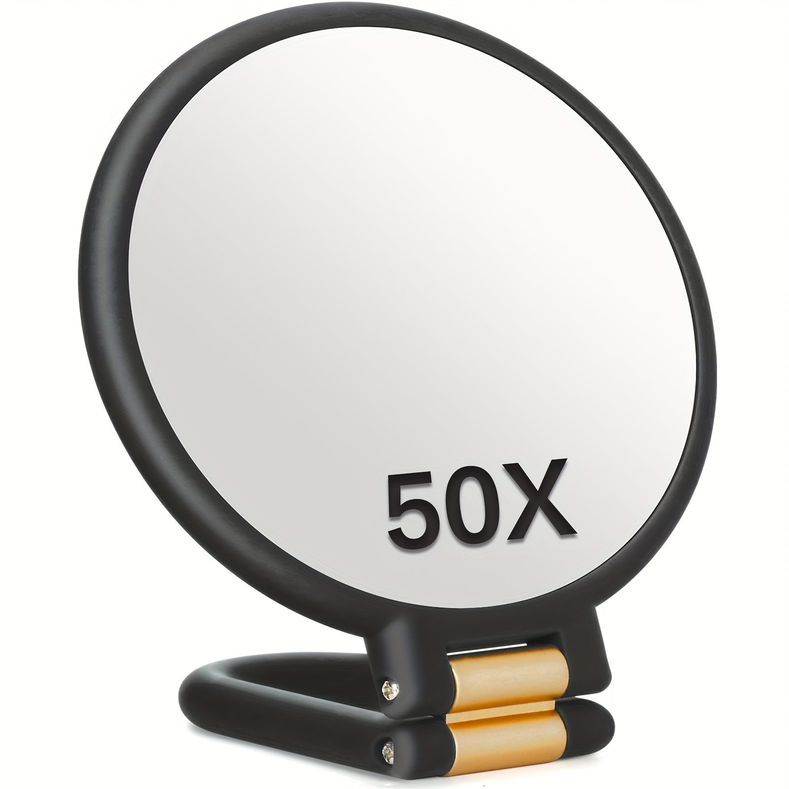 50x magnifying   with dual sided 1x 50x magnification portable handheld makeup   with 360 adjustable handle foldable   no battery needed for professional makeup facial hair eyebrows blemishes   tool gift