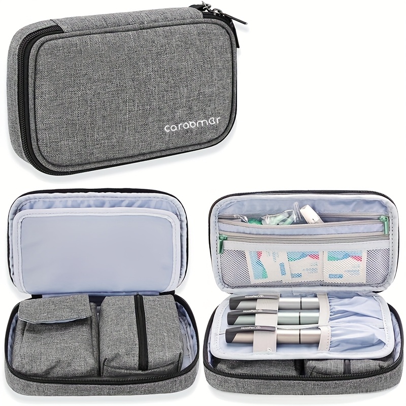 Image of Diabetic Supplies Bag For Meter, Medication, Insulin Pens And Other Diabetes Care Supplies, Diabetes Travel Organizer Case With Detachable Pouches, 1 Bag