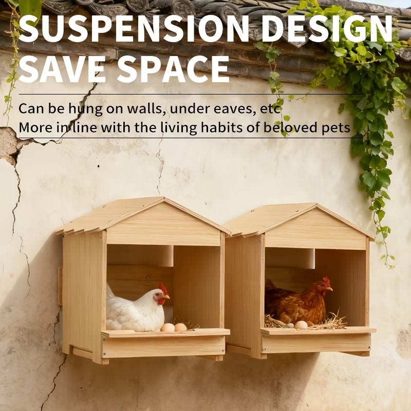 Wooden Hen Egg Laying Box, Dedicated Chicken Nesting Box, Household Wall-Mounted Chicken Coop, Outdoor Chicken Cage