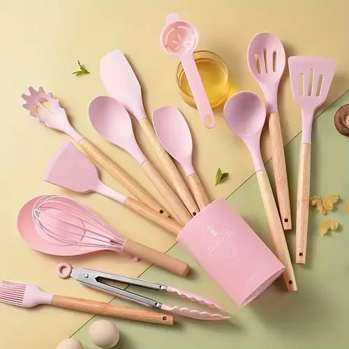 kitchen utensils set 12 pieces silicone cooking utensils set dishwasher safe 392 f heat resistant spatula set kitchen utensil set for nonstick cookware best kitchen tools with holder