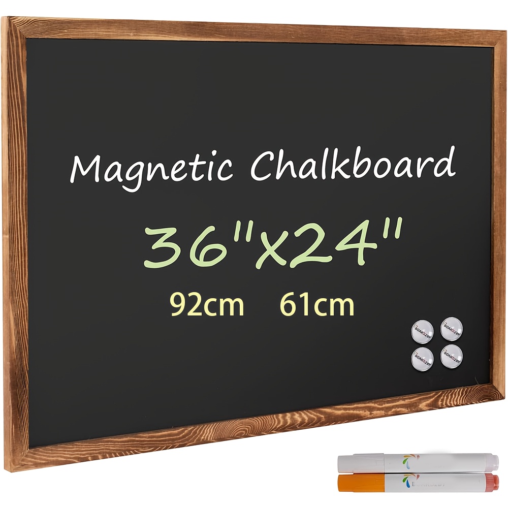 rustic framed chalkboard 24 x 36 large hanging chalk board sign non   wall blackboard for wedding kitchen restaurant menu and home