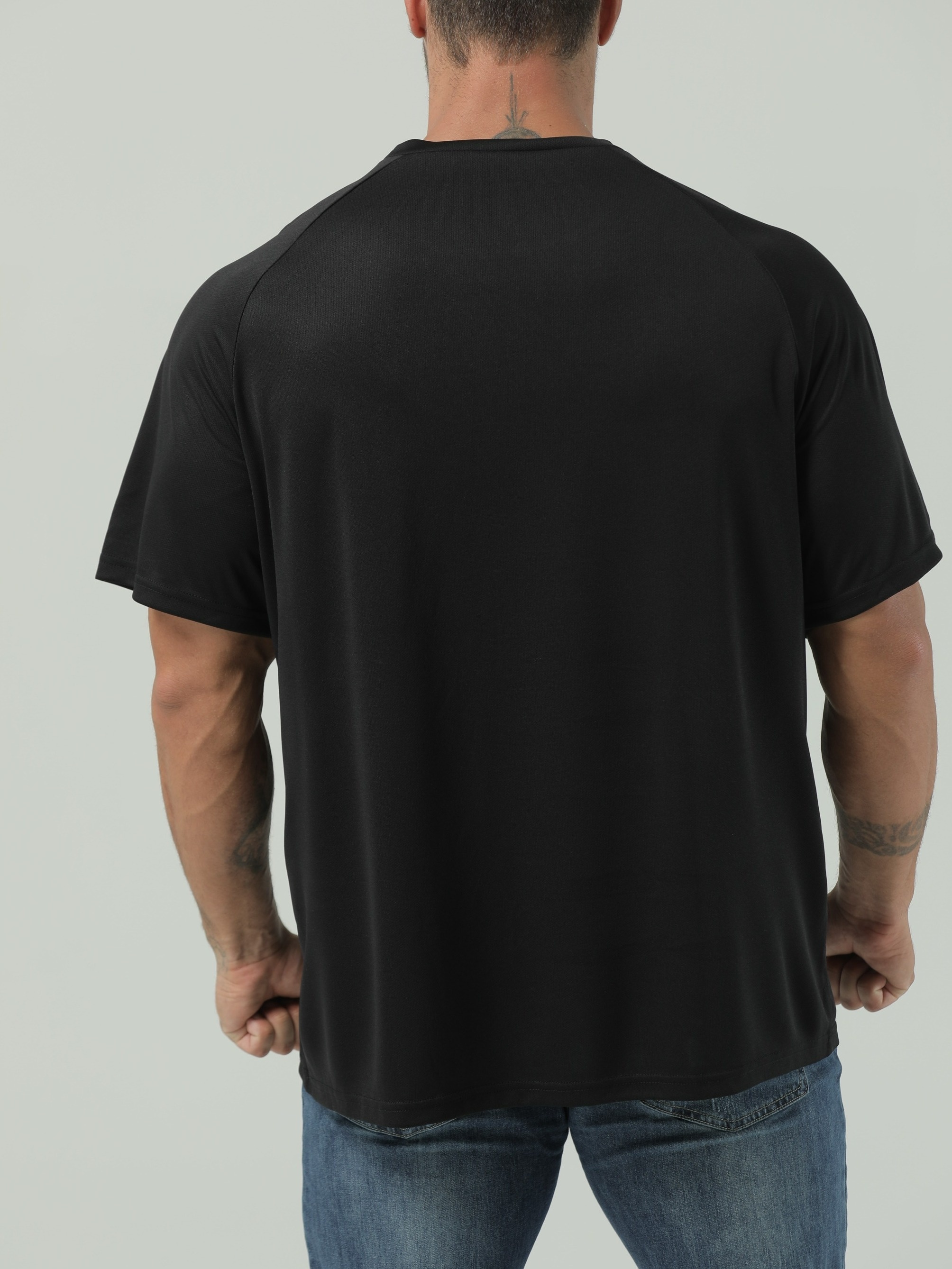 Plus Size Men's Breathable Quick Dry T-shirt For Sports, Men's Clothing