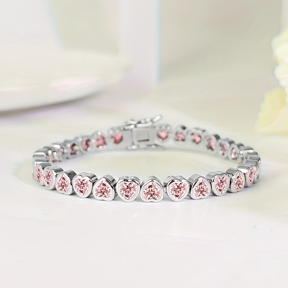 Romantic Pink Heart Bracelet - Perfect Holiday Gift