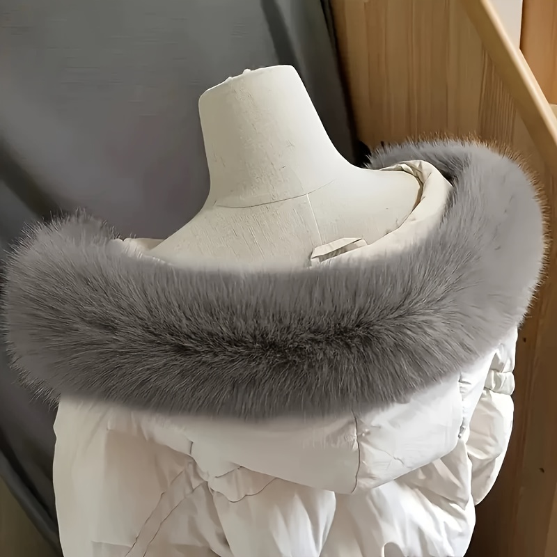 TEMU staccabile in pelliccia - Accessorio cappuccio rimovibile e soffice, per cappotti invernali, decorazione in tessuto