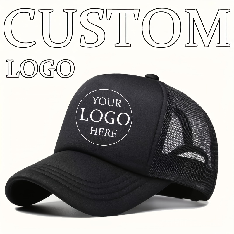 

1pc Customizable Cap, Trucker Hat, Polyester , , , Non-stretch , For /summer & 's Day