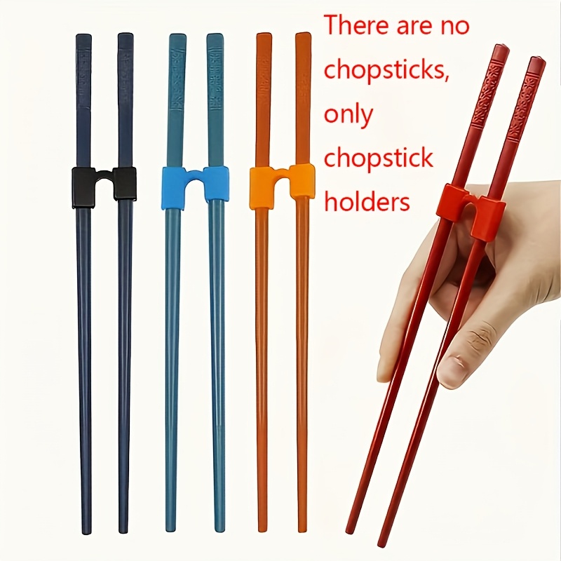Image of 4-pack Beginner Chopsticks Shelf-light Training Chopsticks Additions, Non-slip, Reusable, Washed In Dishwasher, Suitable Adults, Trainees, -plastic Material, No Electricity, Random Color