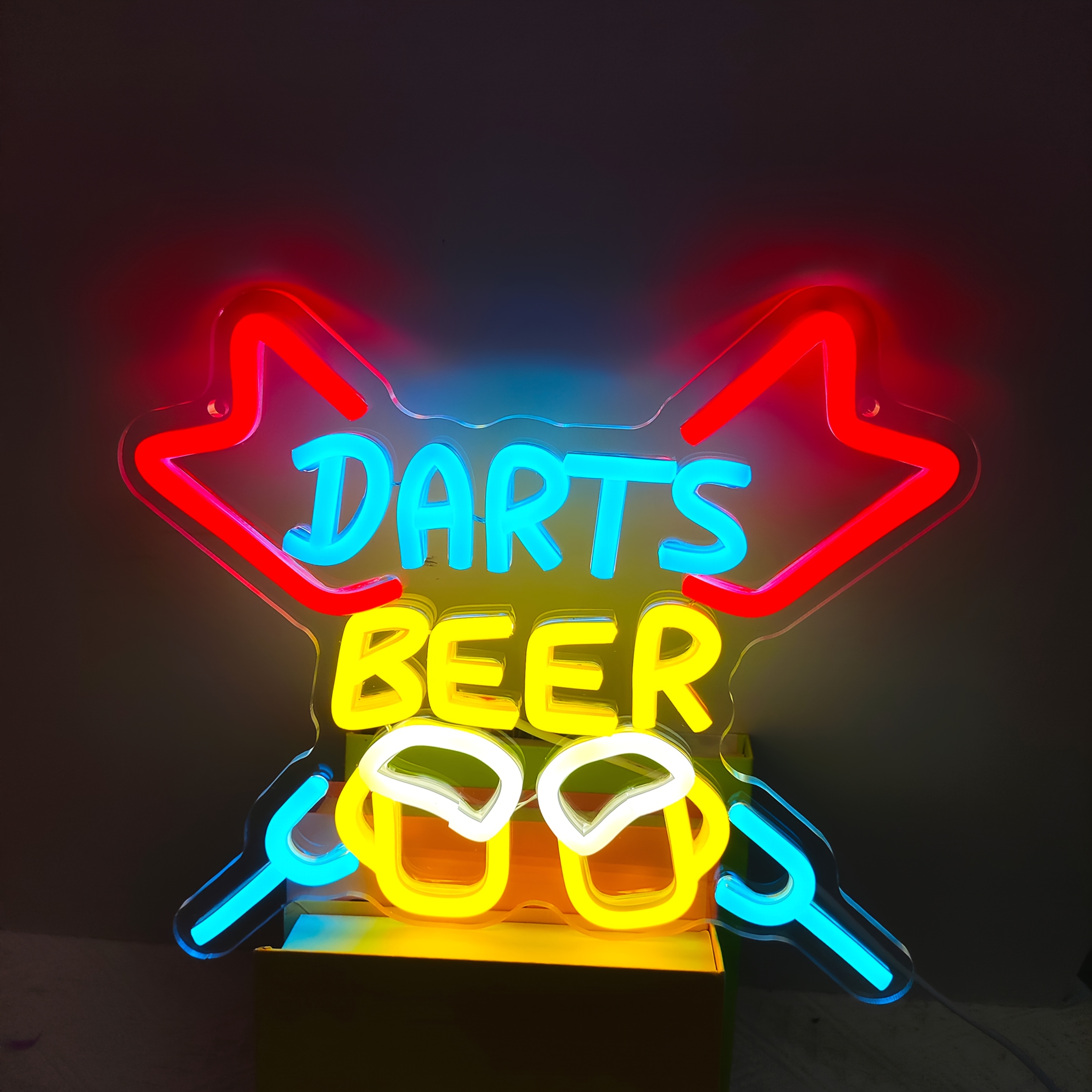 E-shop LIUYANG Dart Beer Neon Schild zur Dekoration von Spielzimmern, mit einem Dartbrett-Design mit LED-Beleuchtung, geeignet für , Männerhöhlen,