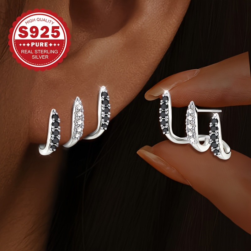 Women's S925 Sterling Silver Gothic Style Three-Claw Earrings