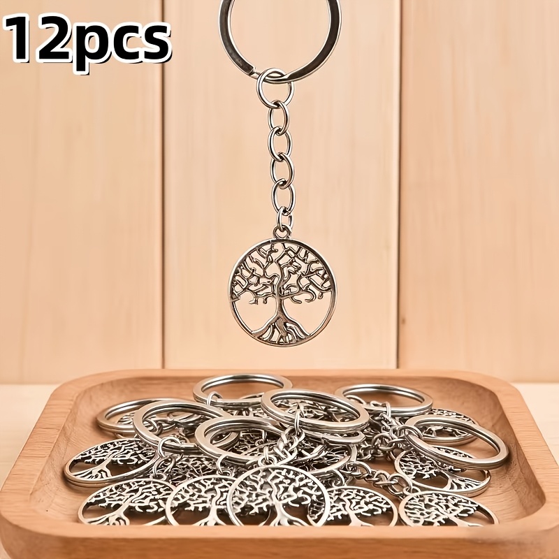 TEMU Her His 24pcs/12pcs Set Tree Of Life Metal Keychain Set - Employee Appreciation Colleague Thank You Gift For Men And Women Adults - Meaningful