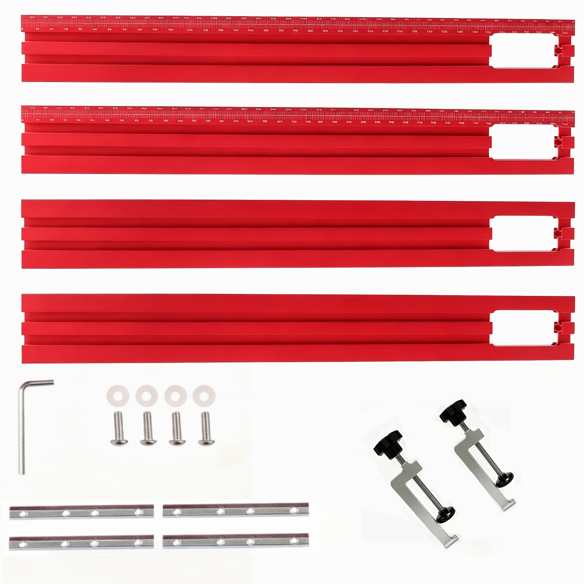 TEMU A Set Of Heavy-duty Milling Slot Engraving Rails With Adjustable Auxiliary Rail Brackets, 500mm / 19.69 Inches, Aluminum Milling Slot Engraving