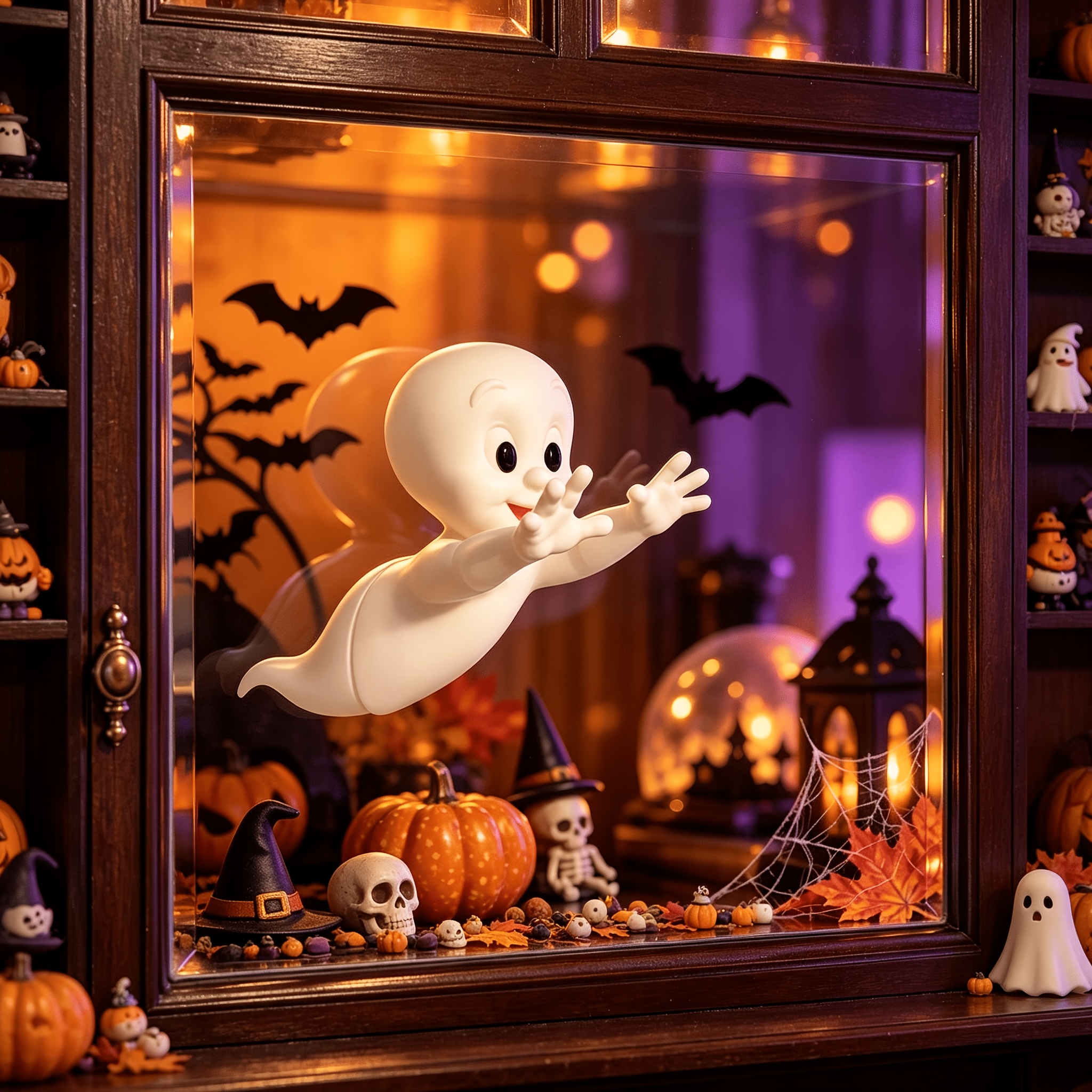 TEMU 2027 New Little Glass Ornament, A Decoration Passing Through A Window, Halloween Window Decor, White Figure. Suitable For Front Doors, Windows,