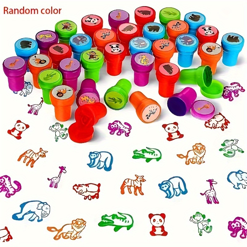 

10pcs Assorted Stamps For Kids Self-ink Stamps Children Toy Stamps Scrapbooking Diy Painting Photo Album Decor Thanksgiving And Christmas Gift