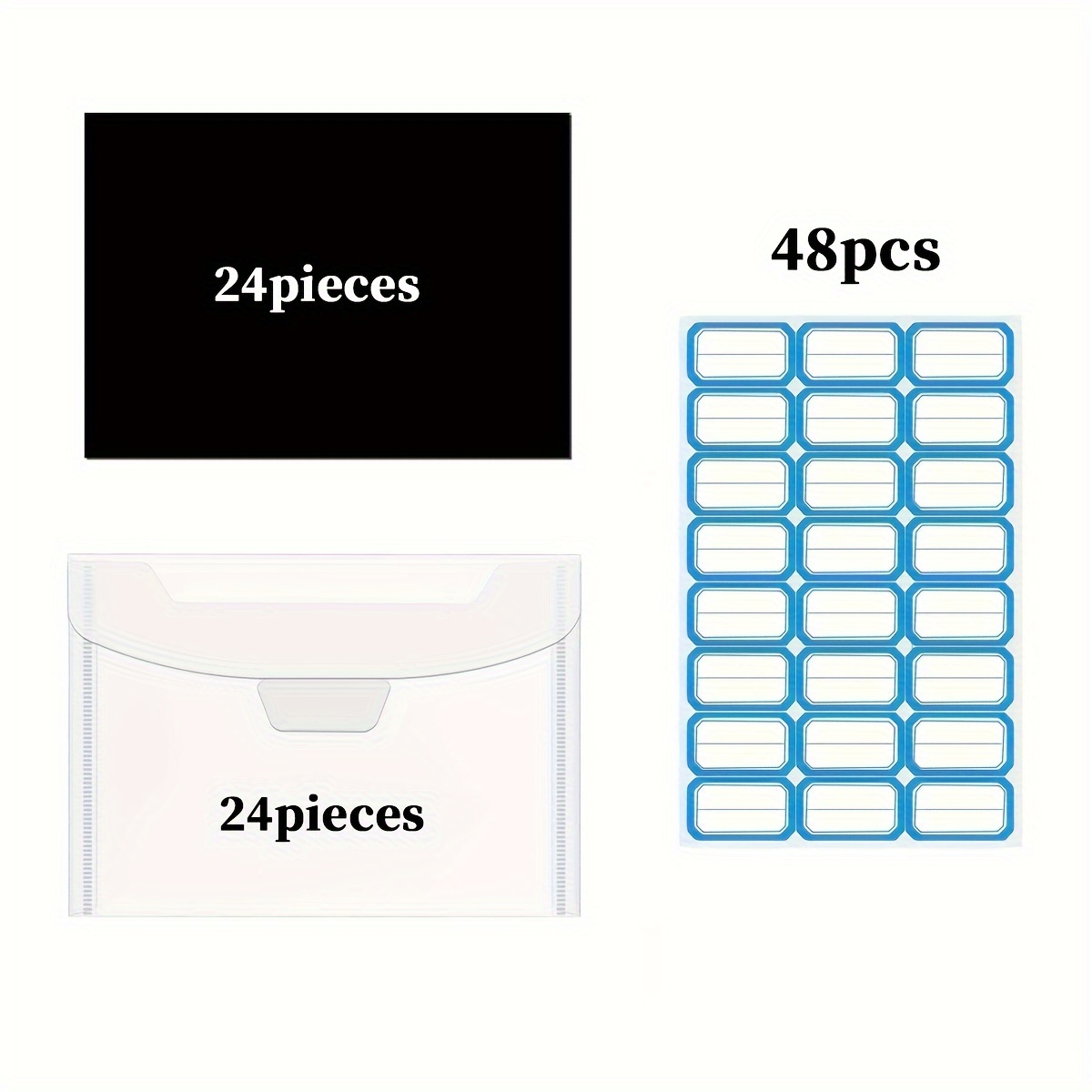 Stamp And Die Storage Bags And Rubber Magnetic Sheets, Plastic Envelopes, For Templates Storage Card Making Cutting Dies, 20/48pcs, 5.5 X 7.5inch, With 24/48pcs Sticky Index Tabs