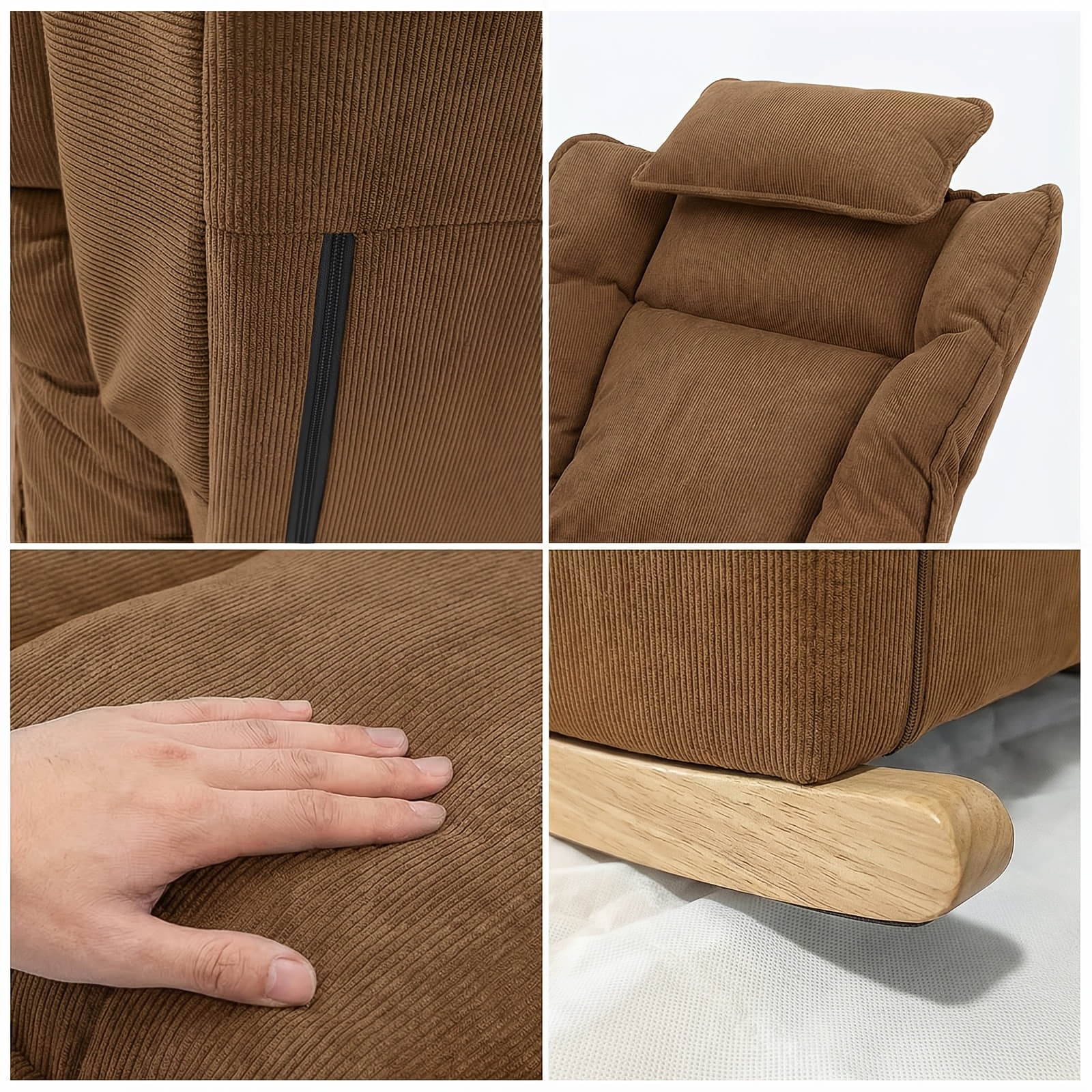 Adjustable Multifunctional Rocking Sofa Bed with Memory Foam