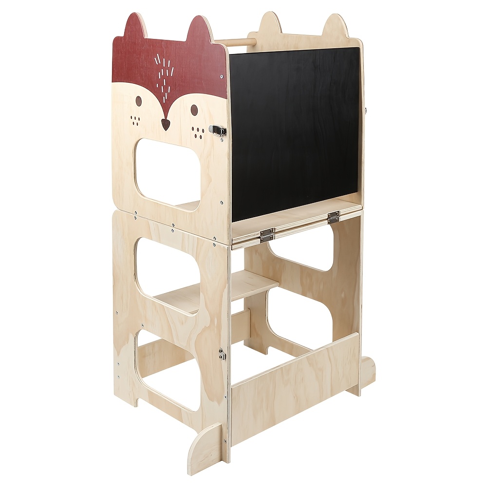Safe & Sturdy Wooden Step Ladder For Women - 110lb Capacity Stool For Reaching High Shelves, Changing Bulbs, To Comfortable Seat For Reading & Home Library