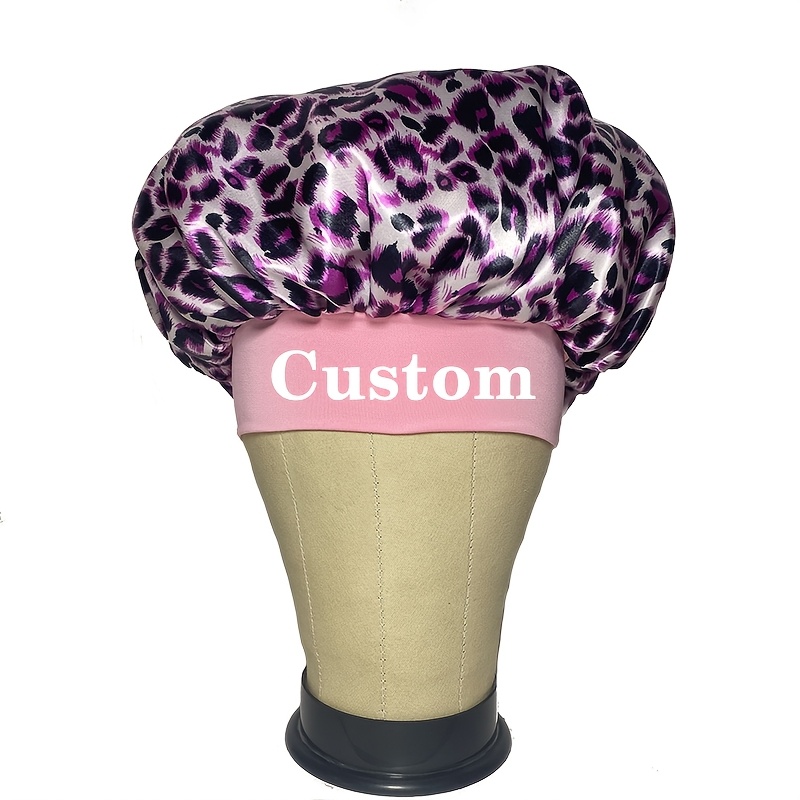 Customized Leopard Print Satin Bonnet, Soft and Comfortable