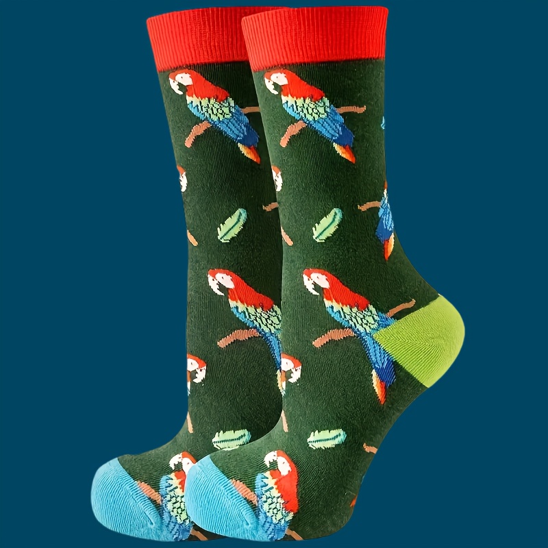 Image of 1/3 Pairs Of Autumn And Winter Christmas Cartoon Printed Women's Socks, Fashionable For Men And Women Are Suitable For Sports Colorful And Happy Stockings.