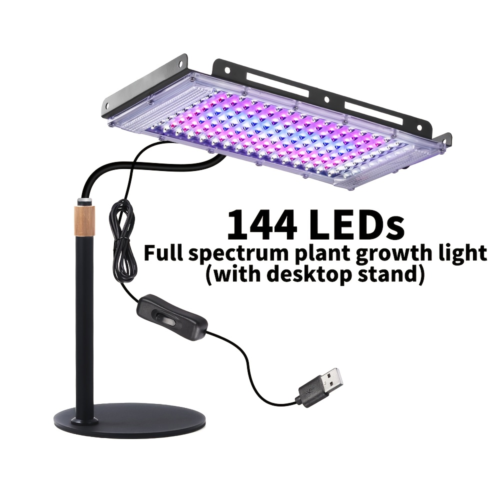 E-shop 144/96/50 LEDs Vollspektrum LED Pflanzenlampe für den Innenanbau, Höhenverstellbar von 16,5-22,8 Zoll, Ideal zur Förderung des Wachstums der