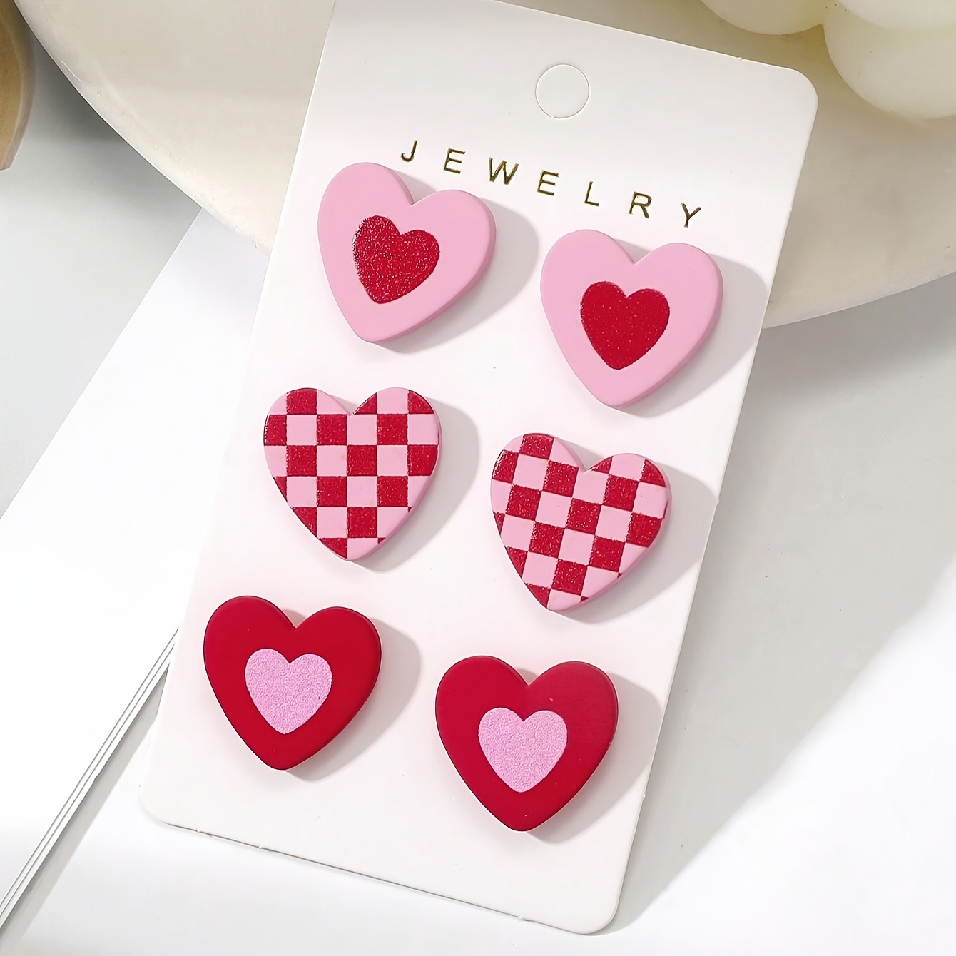 

Pairs Of Sweet And Print Earrings In , Women' Jewelry Gift For Valentine's