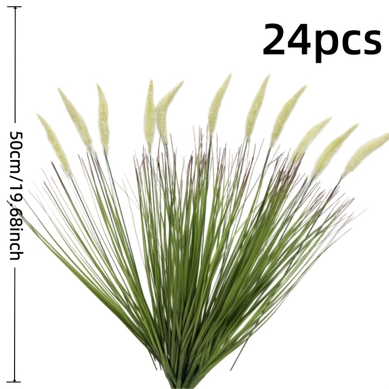 TEMU Low-maintenance Fluffy Grass, Outdoor Sun-resistant Decorative Floral Material, Backyard Garden Soft Furnishings, Porch Entryway Decor, Outdoor