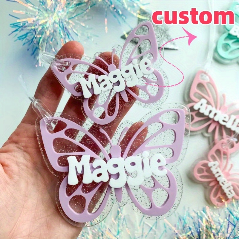 TEMU 1pc Custom Acrylic Nameplate Keychain, Shape Nameplate Pendant, Multiple Colors From, Custom Gift, Gift For