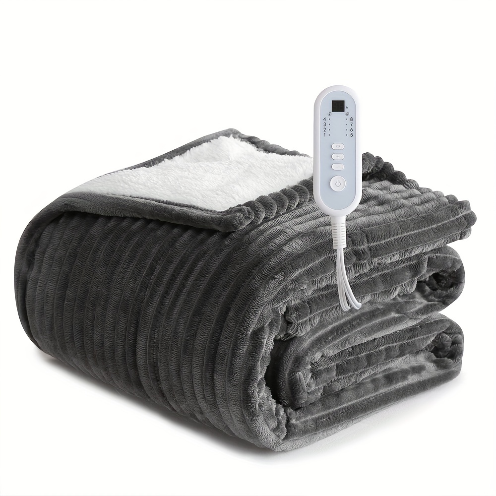 Extra Large Flannel And Electric Blanket With Time And Temperature Control, 10 Hour Auto-Off, 8 Temperature Levels, Queen/King Two Controllers, Throw/Twin/Full With 1 Controller, Machine Washable, PTC+NTC Overheat Protection 19 Extra Large Flannel And Electric Blanket With Time And Temperature Control, 10 Hour Auto-Off, 8 Temperature Levels, Queen/King Two Controllers, Throw/Twin/Full With 1 Controller, Machine Washable, PTC+NTC Overheat Protection - Image 19