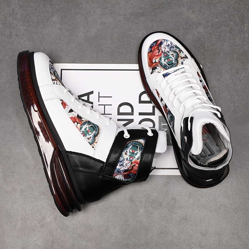 [Chunky Platform Boots] Men's Chunky Platform Boots - Genuine Leather Upper & Sole, Thick Non-Slip Round Toe, All-Season Lace-Up s for Wedding/Party/Casual Wear - Heavy-Duty Cushioned Insole (Split Leather) - All-Terrain Versatile