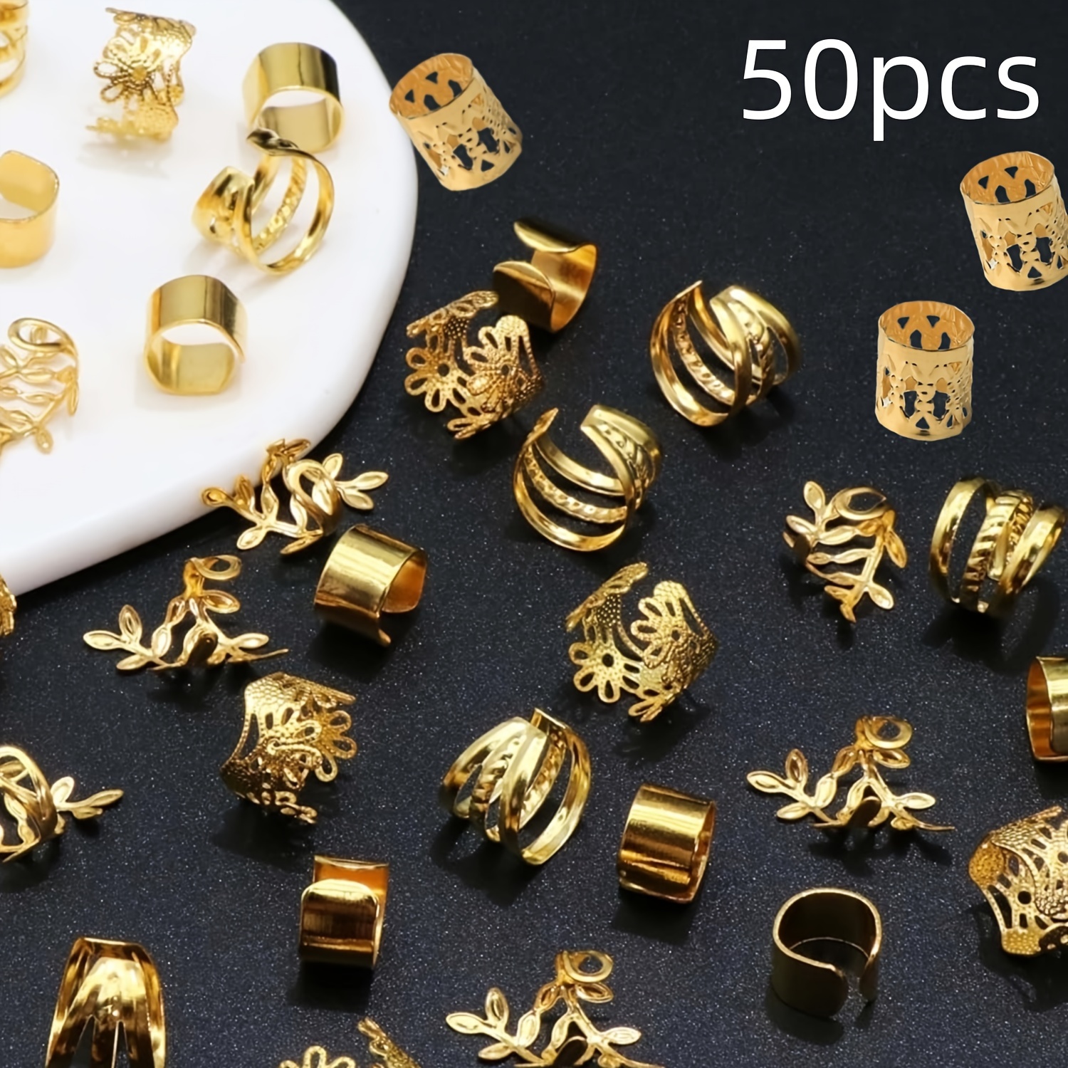 gold hair charms for braids